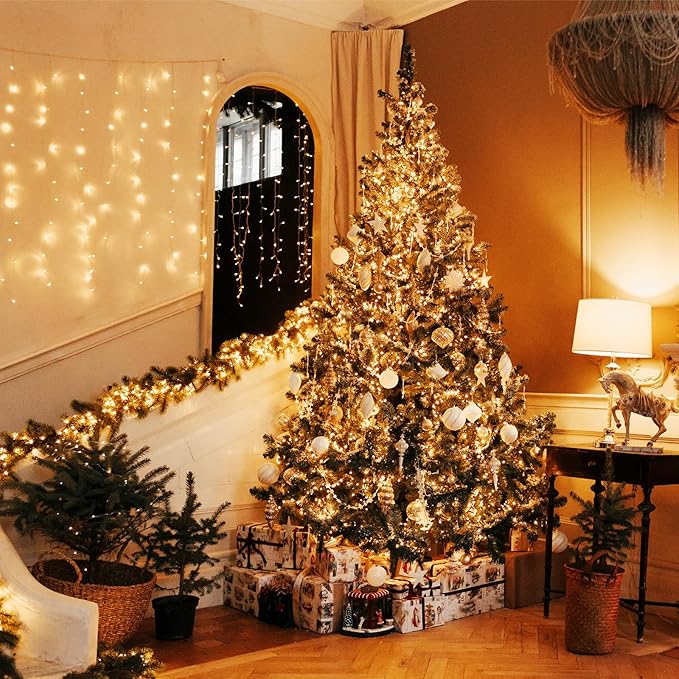 Upgraded 4 Pack 33Ft 100 LED Fairy Lights Battery Operated with Timer, Waterproof LED String Lights Outdoor Indoor, Battery Twinkle Lights for Christmas, Bedroom, Classroom, Parties, Wedding, Decor