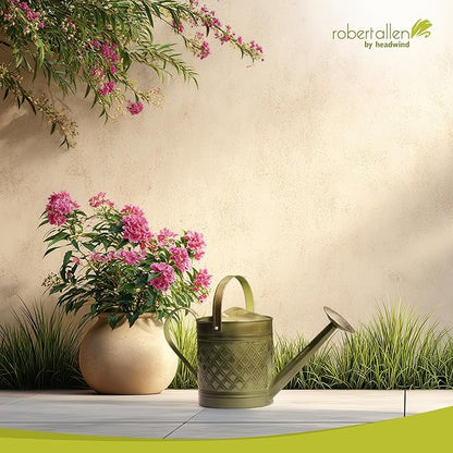 Headwind Wexley Metal Watering Can Outdoor – Tansy Green 2 Gallon Decorative Metal Watering Cans for Garden, Patio, and Indoor Plants – Durable, Stylish, and Easy to Use by Robert Allen