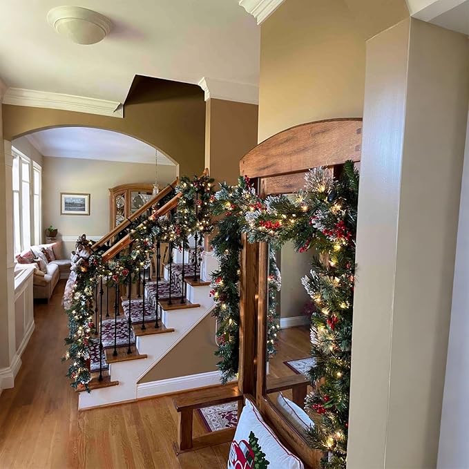 Christmas String Lights Battery Operated - 17 FT 50 LED Bulb Clear Mini Lights with 8 Modes, Waterproof Tree Light for Xmas Christmas Garland Bedroom Outdoor Indoor Holiday Party Garden Decor