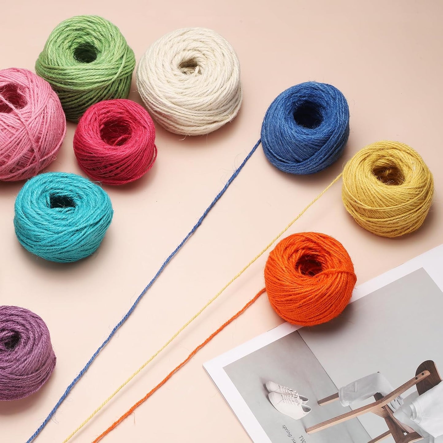 uxcell 328 Feet Natural Jute Twine String,3mm Thin Garden Twine Rope Colored Plant String Cord for DIY Art Crafts Gift Wrapping Decoration Packing Gardening Plant Hanger,Orange