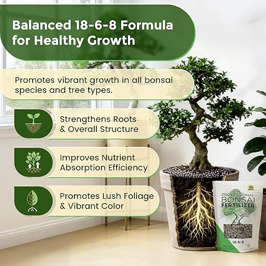 Leaves and Soul Bonsai Fertilizer Pellets |18-6-8 Slow Release Pellets for Seedlings, Mature Plants, All Tree Types | Multi-Purpose Blend & Gardening Supplies, No Fillers | 5.2 oz Resealable Packaging