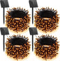 Brightown 4 Pack Solar Halloween Lights, Total 184FT 480 LED Solar String Lights Outdoor Waterproof Black Wire with 8 Modes, Solar Fairy Light for Garden Yard Patio Party Decors, Orange