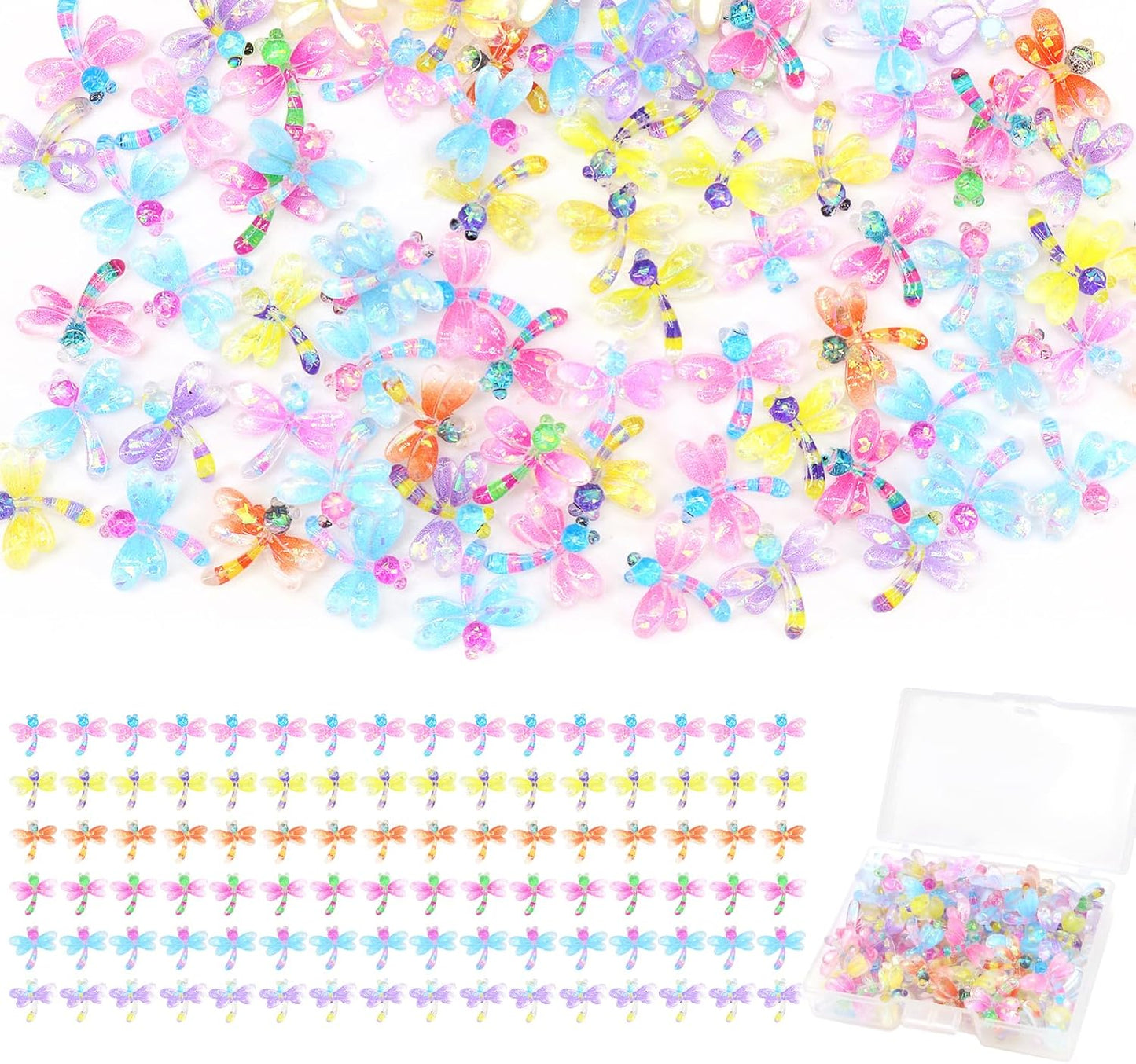 90Pcs Mini Resin Dragonflies Figurine, Tiny Dragonfly Garden Decor for DIY Crafft Fairy Garden Dollhouse Micro Landscaping Decoration