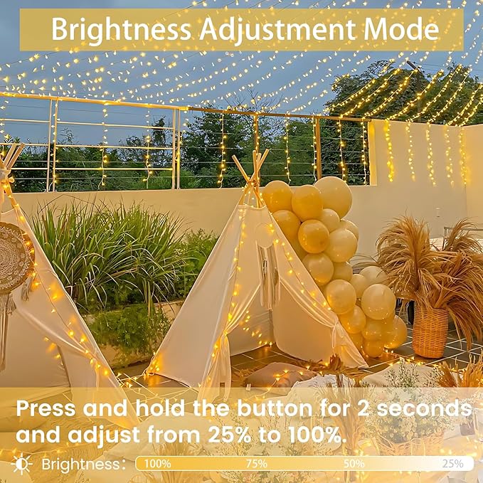 Connectable 200 LED Christmas Lights Indoor Outdoor with Timer, 66FT 13 Modes Warm White String Lights Waterproof, Twinkle Fairy Lights Plug in Clear Wire for Christmas Tree, Bedroom, Classroom Decor