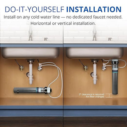 Aquasana Water Filter for Sink Faucet | Reduces 99% of 78 Contaminants Including Chlorine & Lead from Tap Water | Under Sink Filtration | Claryum Direct Connect | AQ-MF-1