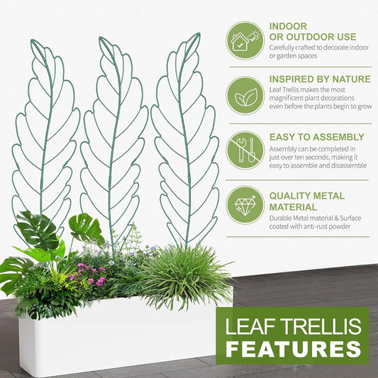 3 Pack 59x16in Metal Garden Trellis for Climbing Plants, Large Trellis for Climbing Plants Outdoor, Roses, Vegetables Vines Flowers Support, Large Decorative Outdoor Trellis