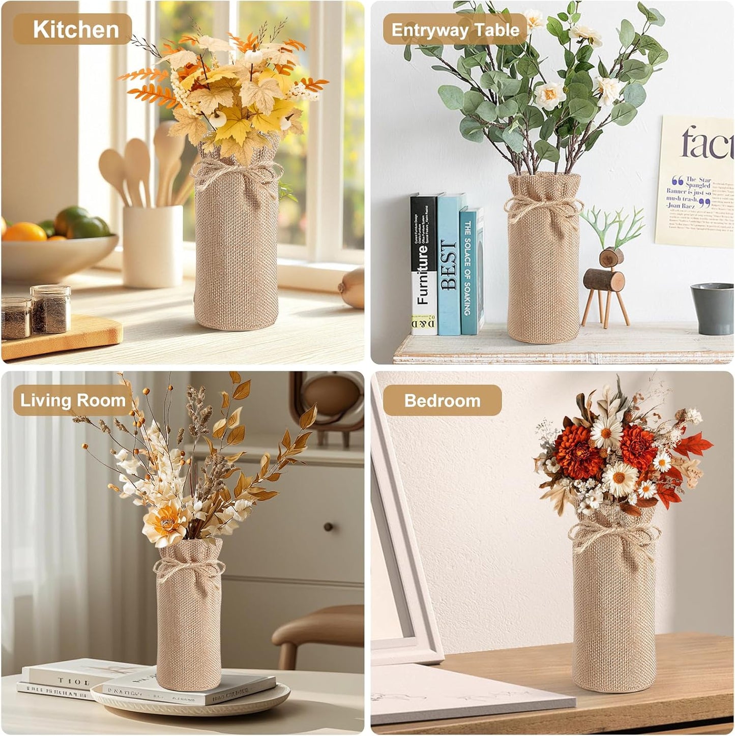 Fall Decor Vase for Flowers Fall Centerpieces for Tables Vases Home Decor Vintage Flower Vase Dining Table Centerpiece Decor(Gold)