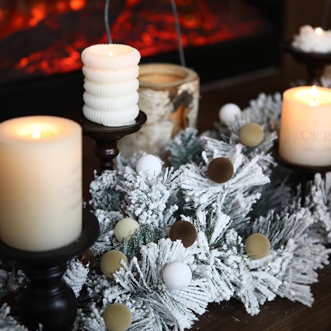 Sea Team 64-Pack Miniature Flocked Velvet Christmas Tree Ball Ornaments Set, Hanging Velour Baubles, Shatterproof Plastic Decorations for Xmas Tree, Wreath, Garland, 30mm/1.18 Inches, Baking Time