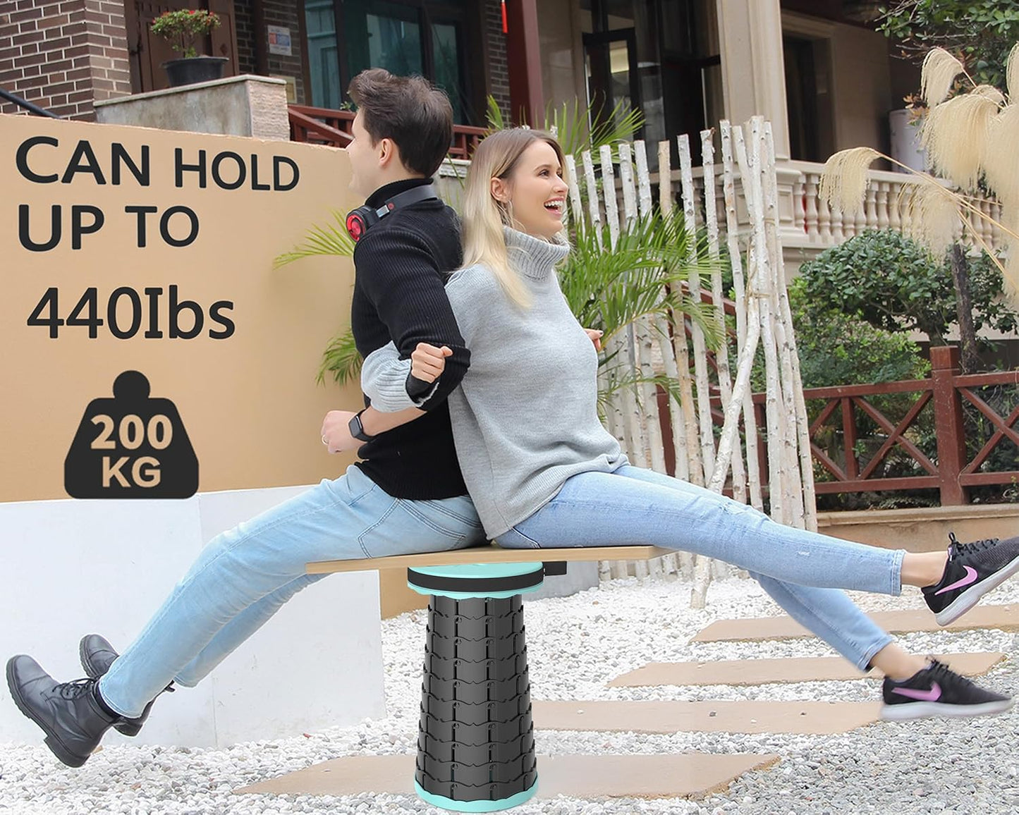 ALEVMOOM Upgraded Folding Stool with Cushion,Portable Collapsible Retractable Stool,Outdoor Chair,Yet More Sturdy Load Capacity 440lbs for Camping Garden Fishing Hiking BBQ with Carry Bag