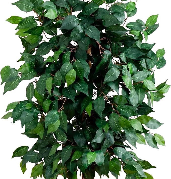 Nearly Natural 4ft Triple Trunk Artificial Ficus Tree with Natural Wood Trunks, Fake Tree for Indoor Home Décor, Faux Ficus Tree with Black Nursery Pot