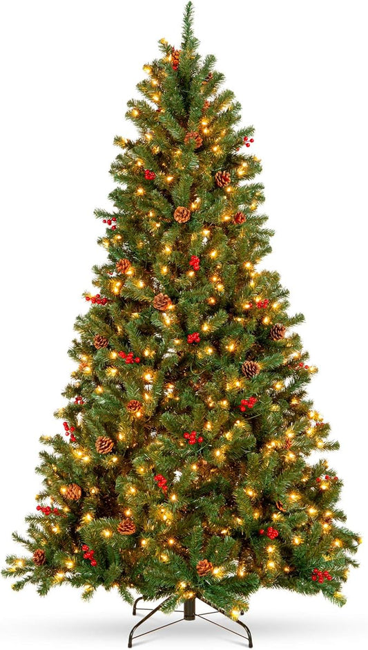 Best Choice Products 12ft Pre-Lit Pre-Decorated Spruce Hinged Artificial Christmas Tree w/ 4,188 Tips, Pinecones, Berries, 1,300 Lights, Metal Base