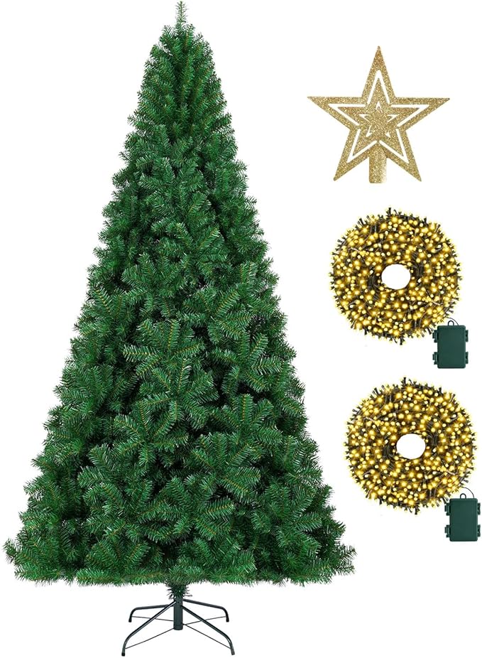 KTKDE 6ft Premium Artificial Holiday Christmas Tree w/ 1005 Branch Tips1pcs Tree top Star 200 Led Battery Operated String Lights,for Home Festival Celebration Perfect Choice for Xmas Decoration