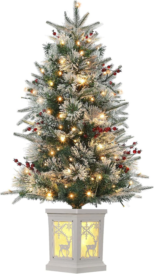 Small Christmas Tree with 78 Multi-Color Led Lights, 3 Ft Pre-Lit Artificial Christmas Decoration for Home Office Decoration