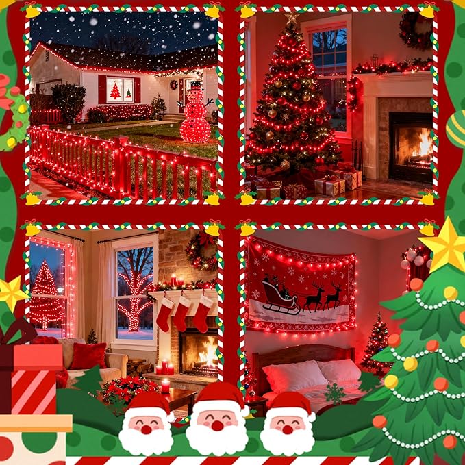 BHCLIGHT 240LED Christmas Voice Control String Lights Red