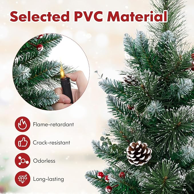 Goplus 3ft Pre-Lit Mini Tabletop Christmas Tree, 2 Pack Artificial Small Battery Operated Xmas Tree with 20 Warm White LED Lights, 8 Modes, Timer, 81 PVC & Pine Needles, for Home Office Decoration
