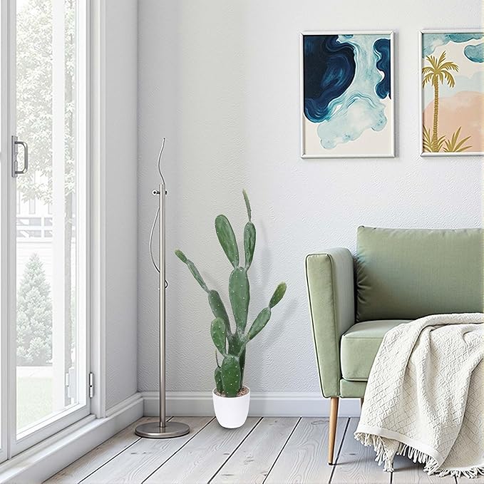 35Inch Artificial Cactus Faux Cacti Fake Cactus Saguaro Potted Plants for Indoor Outdoor Home Offices Store Decoration