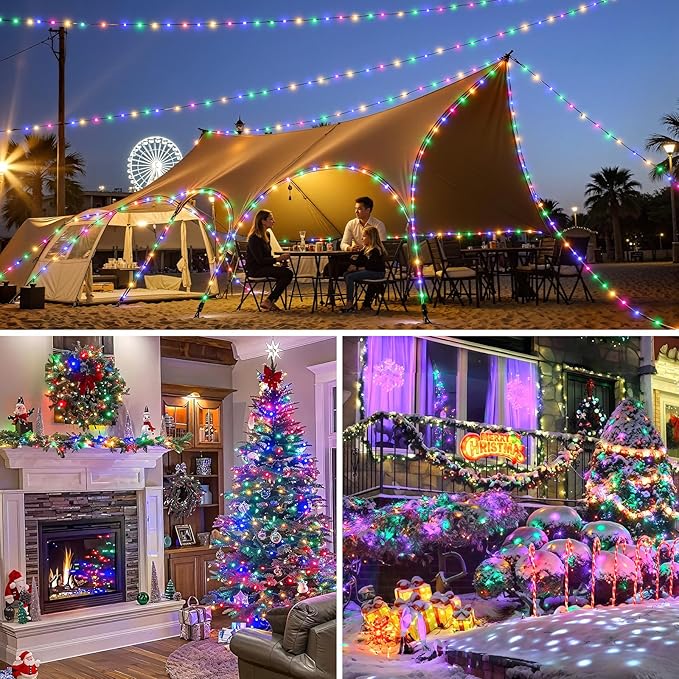 Mlambert 1200 LED Christmas Lights 394FT, Outdoor Waterproof Dimmable Fairy Lights with Remote, 8 Modes Indoor Lighting for Holiday Décor, Multicolor