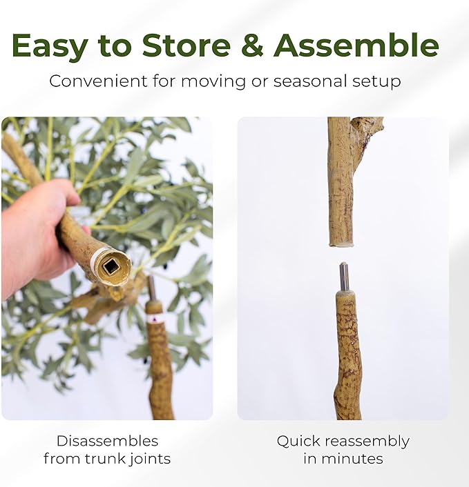 Artificial Olive Tree - 6ft Realistic Artificial Plants Indoor Decor - Elegant Faux Olive Tree for Living Room, Bedroom, Bathroom, Office - Tall Fake Potted Plants with Moss Base for Chic Home Décor