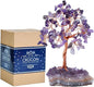Crocon Amethyst Crystal Tree with Cluster Base Tree of Life Decor for Shelf, Bedroom, Birthday Gifts for Women, Sister Gift, Birthday Gifts for Mom, Cute Home Office Decor Purple Housewarming Present