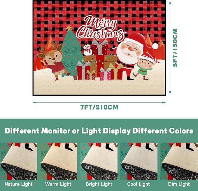 5' X 7' Christmas Area Rug Bedroom Living Room Rugs Xmas Decorative Area Rug Non-Slip Indoor Throw Rug Washable Rug Floor Carpet for Kitchen Nursery