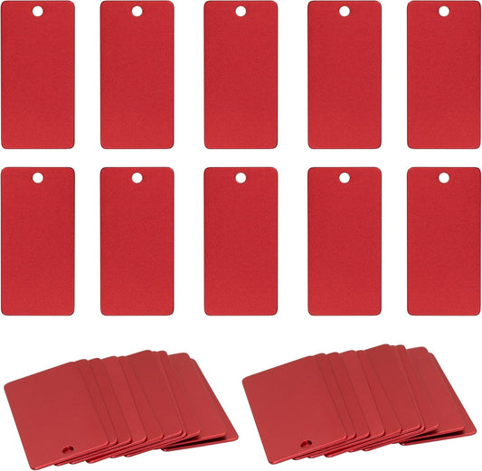 StayMax Anodized Aluminum Engraving Blanks 1x2 Inch 50 Pack (Red)