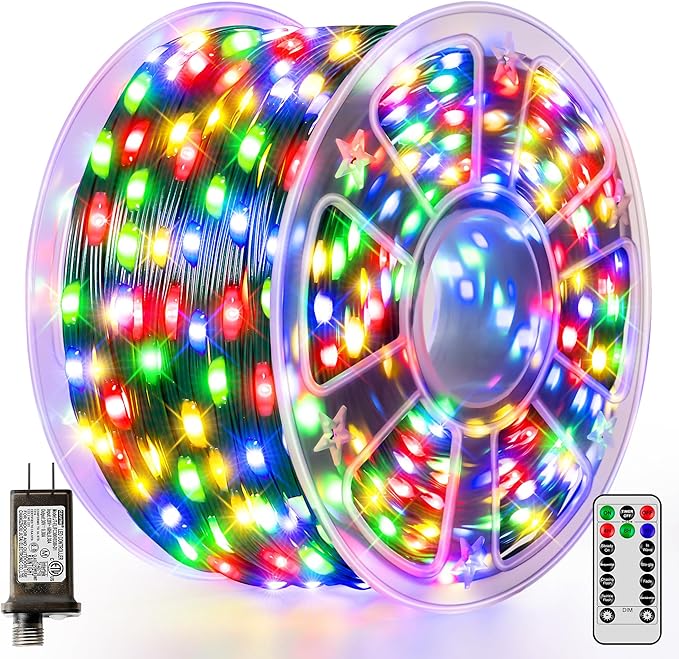 Christmas Lights 1200 LED 394 FT, IP67 Waterproof Christmas Tree Lights with 8 Modes, Outdoor String Lights with Timers & Memory Function, Xmas Light for Holiday Decor (Multicolored)