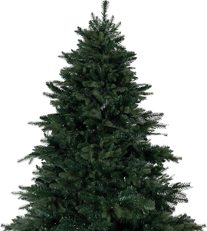 Cynthia 7.5ft Prelit Aritificial Christmas Tree with 3661 Branch Tips, 800 Warm Lights and Metal Stand, 60" Wide Realistic Rustic Christmas Tree with Lights by Naomi Home