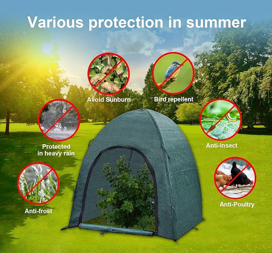 Winter Plant Covers for Snow and Ice Protection Shrub Cover Freeze Protection Plant Tent Protect Outdoor Plant and Potted Plant from Snow Frost Sun and Animal with Zipper Door 36*36*40 (2Packs)