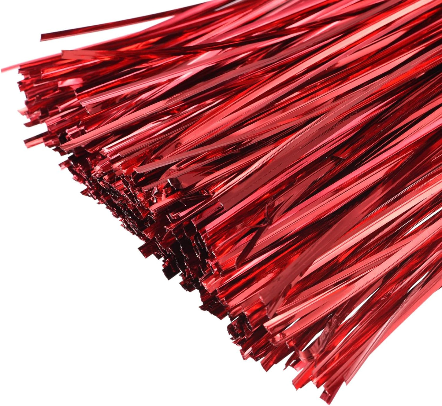 MECCANIXITY Foil Twist Ties 6" 15cm Metallic Plastic Closure Tie for Tying Bread, Candy, Cookies, Gift Bags Arts Crafts Ties Red Pack of 750