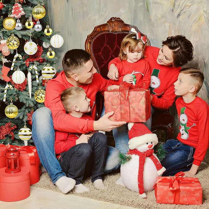 Gold and White Christmas Balls Ornaments - 40Pcs Xmas Tree Decorations, Shatterproof Christmas Ornaments, Hanging Ball Ornament Decorations for Xmas Tree(Multi Color #5)