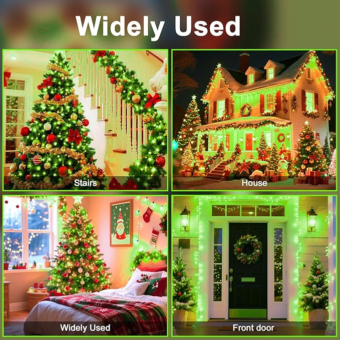 328 FT 1000 LED String Lights Outdoor Indoor, Christams String Lights Waterproof 8 Modes & Timer, Fairy Lights Plug in for Bedroom, Weeding, Patio, Party, Holiday,Christmas Decor (Green)