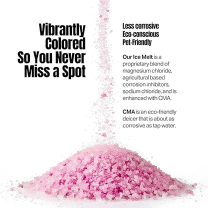 Peach Country Pink Ice Melt Pet Friendlier Eco-Friendly De-Icer, Fast-Acting Granules for Driveways, Walkways & Entryways, 20 lb Pail