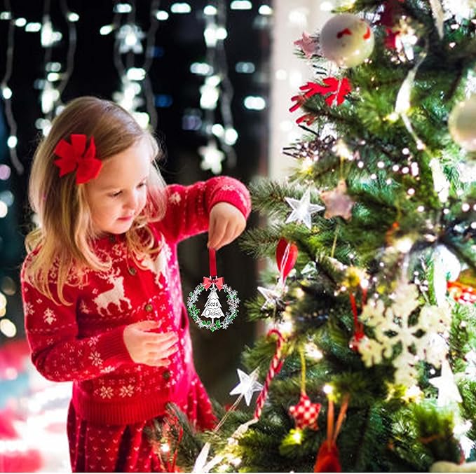 Christmas Ornaments 2025,Xmas Keepsake Pendant, Christmas Tree Ornament Handcrafted Metal DIY Hanging Craft Collectibles for Xmas Trees Home Party Party Gifts (tree2025)