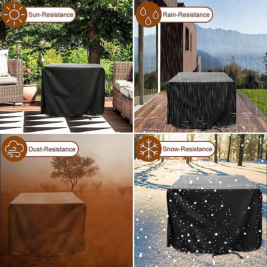 Blackhose 40" x 40" x 28" Square Gas Fire Pit Cover - Waterproof 600D Heavy Duty, Dustproof, Anti UV
