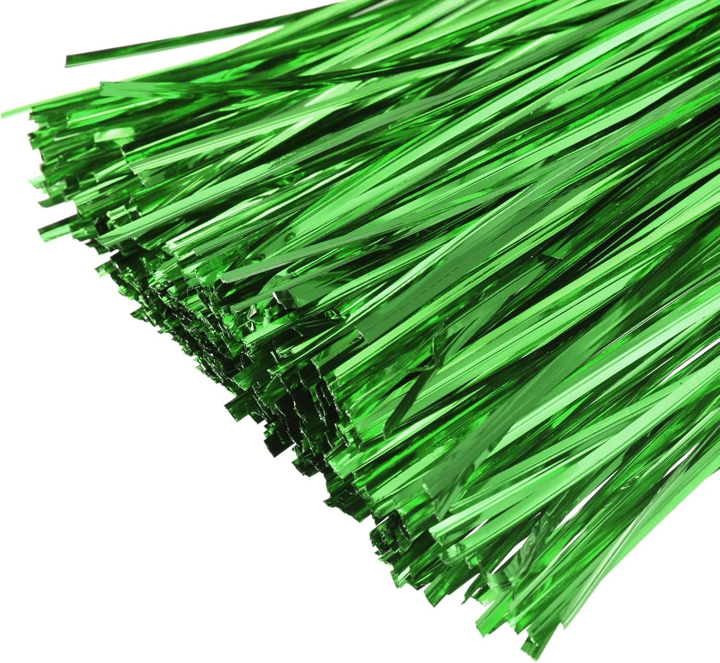 MECCANIXITY Foil Twist Ties 6" 15cm Metallic Plastic Closure Tie for Tying Bread, Candy, Cookies, Gift Bags Arts Crafts Ties Green Pack of 750