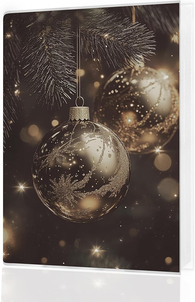 Christmas Photo Albums 4x6 inch Hold 36 Pictures, Christmas Golden Bauble Ball Ornament Small Memory Photo Album Book for Baby Family Graduation Wedding Travel Vacation