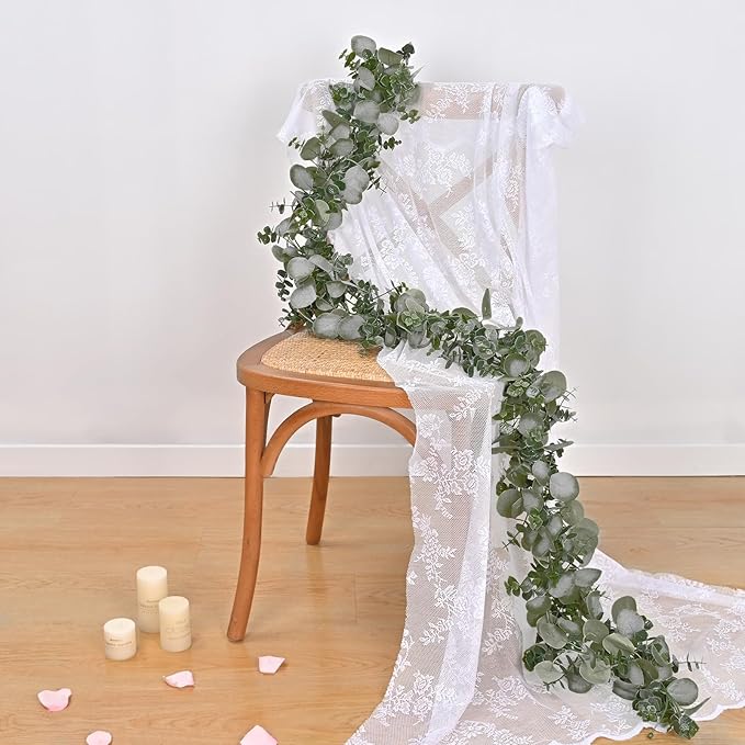 Dolicer 10 Packs 6FT Artificial Eucalyptus Garland, Faux Greenery Garland Hanging Fake Silver Dollar Eucalyptus Leaves Vines for Wedding Backdrop Arch Table Wall Party Home Decor