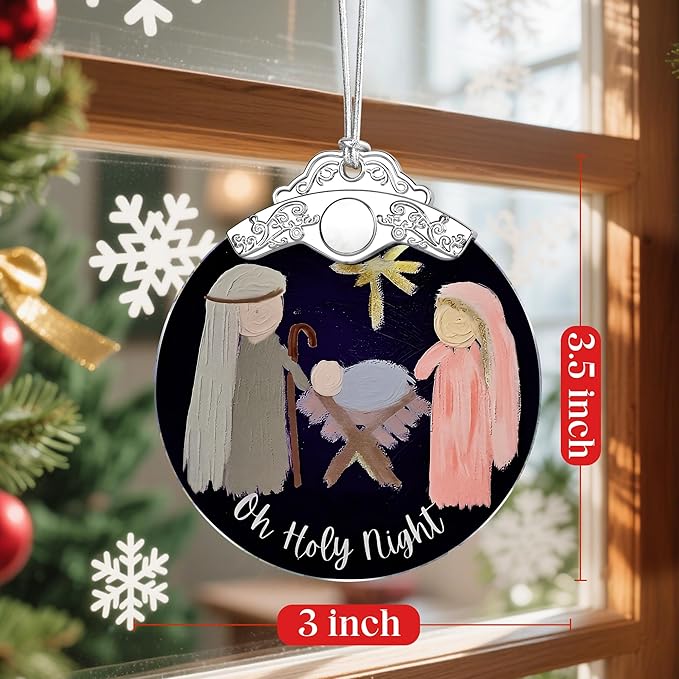 Nativity Ornament | Nativity Scene | Christmas Ornament | Christmas Decoration | Holiday Decor | Religious Gifts | Christian Gifts | Gift Exchange | Gift Idea - Pattern A