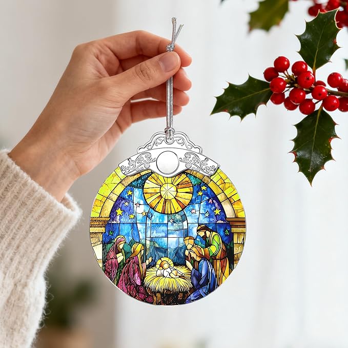 Christmas Ornament, Christmas Tree Decor, Christian Ornament, Nativity Scene, Religious Home Decor, Christian Gifts, Religious Gifts, Gift Exchange, Gift Idea - Pattern F