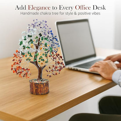 Crocon Seven Chakra Tree of Life for feng Shui Tree Crystals and Healing Stones, Room & Home Decor Housewarming Present Spiritual Birthday Gifts for Women, Sister Gifts for Women