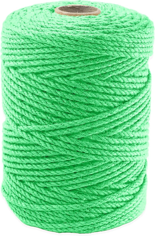4mm x 400 Feet Light Green Jute Rope, Twine for Gardening Tomato Climbing Plant Tie Floristry Crafts Gift Wrapping Packing Decor