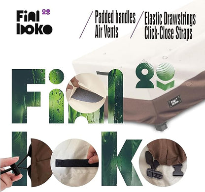 Patio Coffee Table Cover, 48"L x 28"W x 16"H Patio Rectangular Side Table Covers,100% Waterproof 600D Heavy Duty Outdoor Table Cover,Beige&Brow