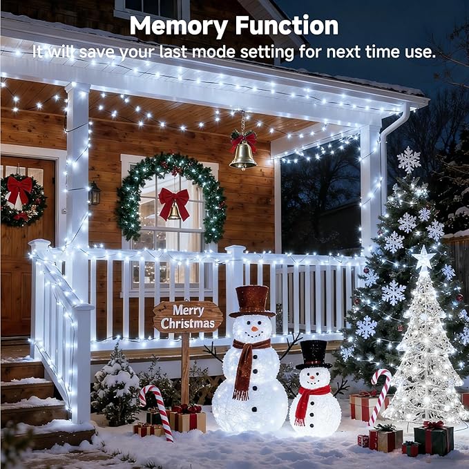 Mlambert 1500 LED Christmas Lights 492FT, Outdoor Waterproof Dimmable Fairy Lights with Remote, 8 Modes Indoor Lighting for Holiday Décor, Cool White