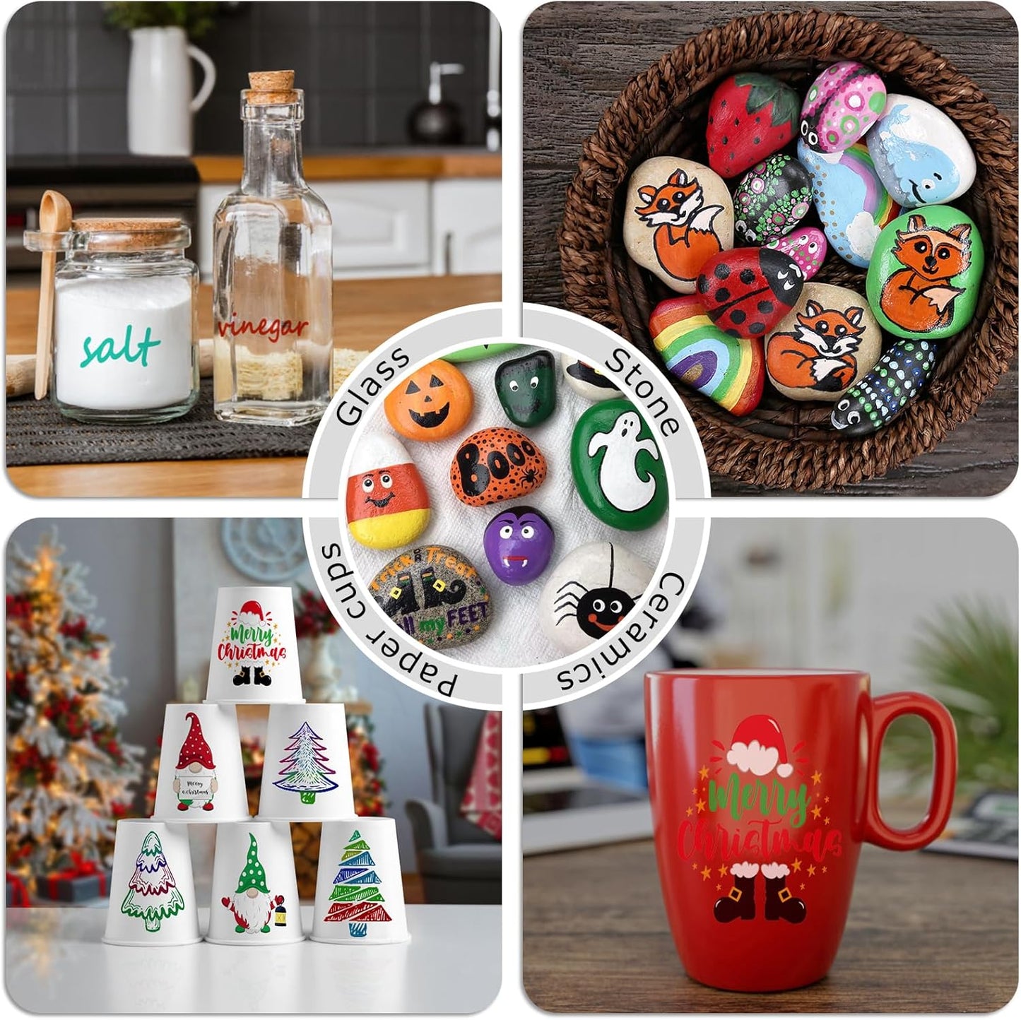 Orange Paint Markers, 36 Pack Oil-Based Waterproof Quick Dry Permanent Paint Pen Set for Rocks Painting, Wood, Fabric, Plastic, Canvas, Glass, Mugs, Metal, Tire, Stone, DIY Craft