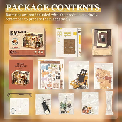 ROBOTIME Miniature House Kit DIY Mini Dollhouse with Accessories Tiny Store Making Kit with LED Light Hobby Birthday Gifts for Adults