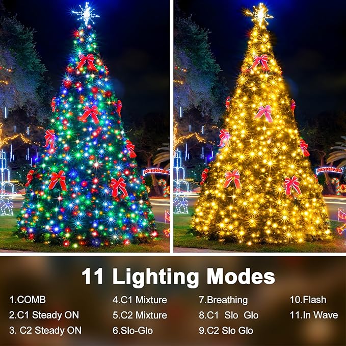 328 FT 1000 LED String Lights Outdoor Indoor, Christams String Lights Waterproof 8 Modes & Timer, Fairy Lights Plug in for Bedroom, Weeding, Patio, Party, Holiday,Christmas Decor