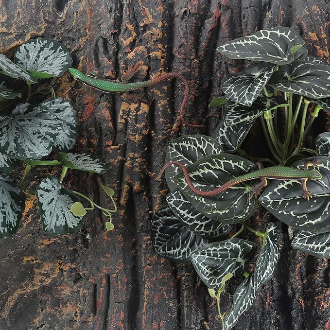 IBWell Fake Reptile Plants for Reptile Terrarium Plants, Reptile Plant Décor, Turtle Tank Plants with Suction Cup