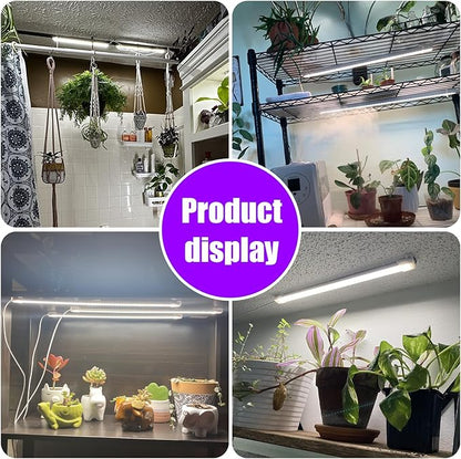 LED Grow Light Strips, Full Spectrum 3500K Plant Growing Lights for Indoor Plants, Plant Lamp for Hydroponics Succulent with 3/9/12H Timer, 10 Dimmable Levels, 3 Head 13 Inches (2 Strip 3 Pack)