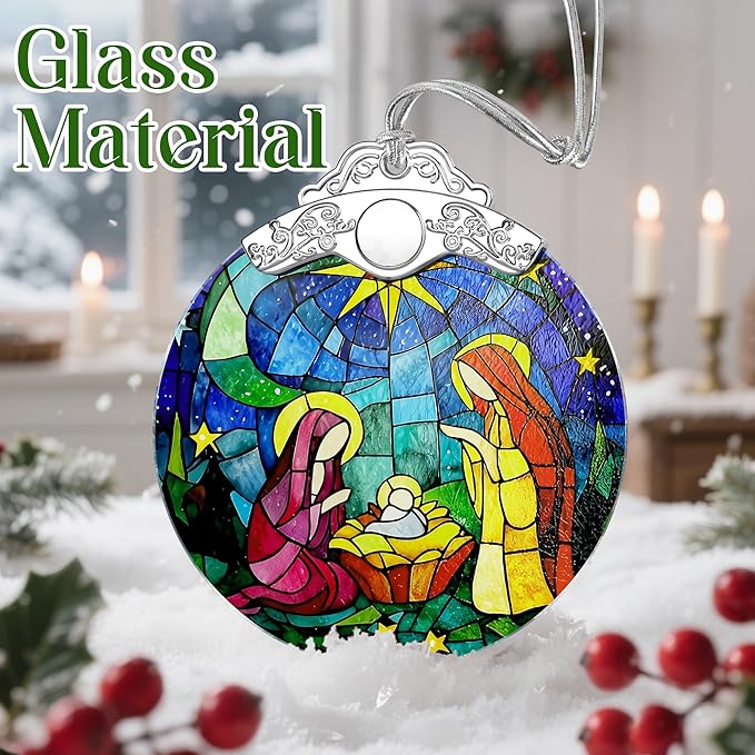 Christmas Ornament, Christmas Tree Decor, Christian Ornament, Nativity Scene, Religious Home Decor, Christian Gifts, Religious Gifts, Gift Exchange, Gift Idea - Pattern C