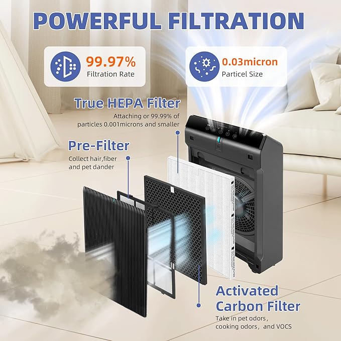 5510 5520 HEPA Air Purifier Filter Q Replacement for Winix Plasmawave Air Purifier,# 1712-0123-00,4 Pack